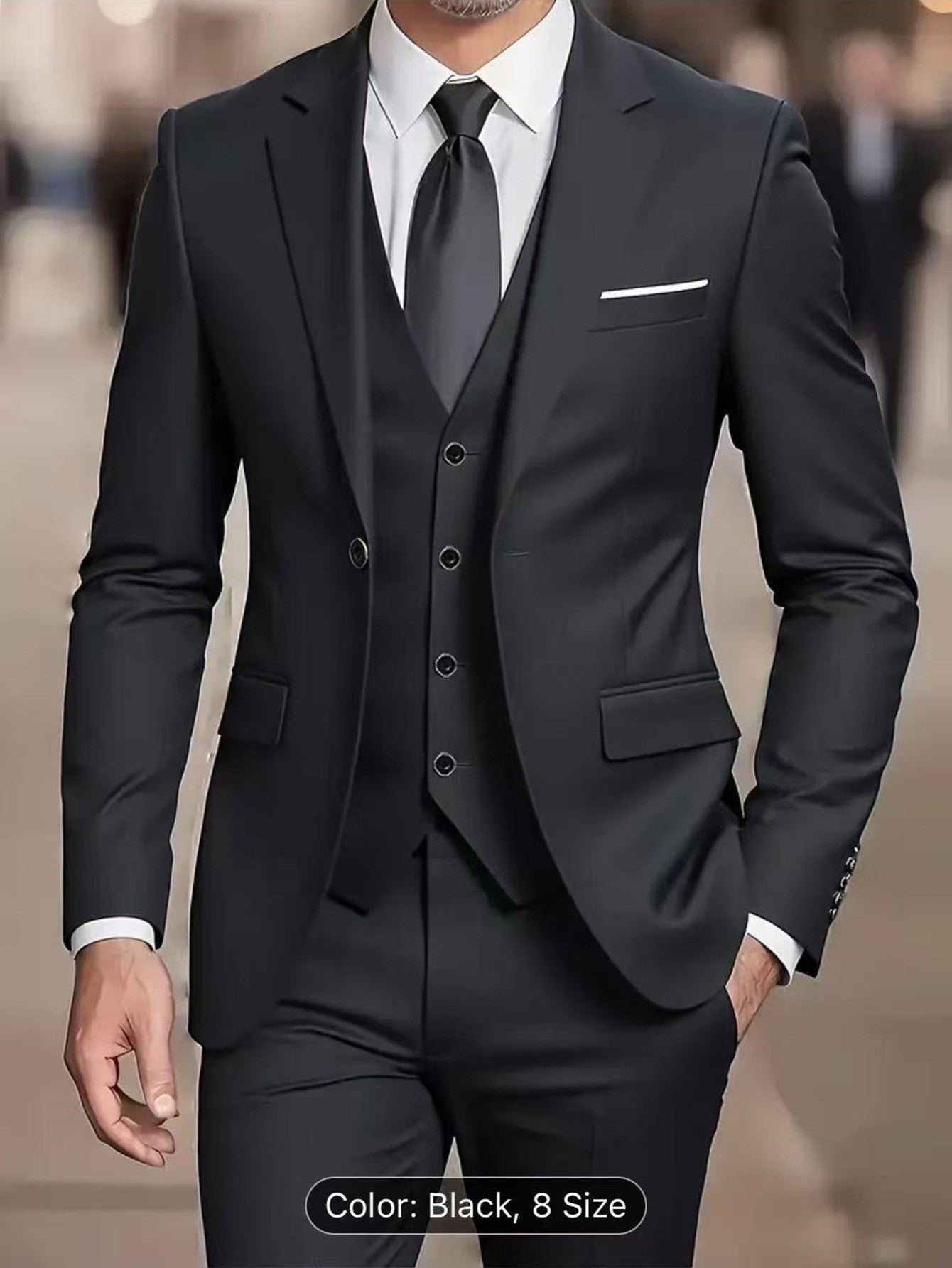 Men's Suit Set Wedding Host Business Three-piece Set