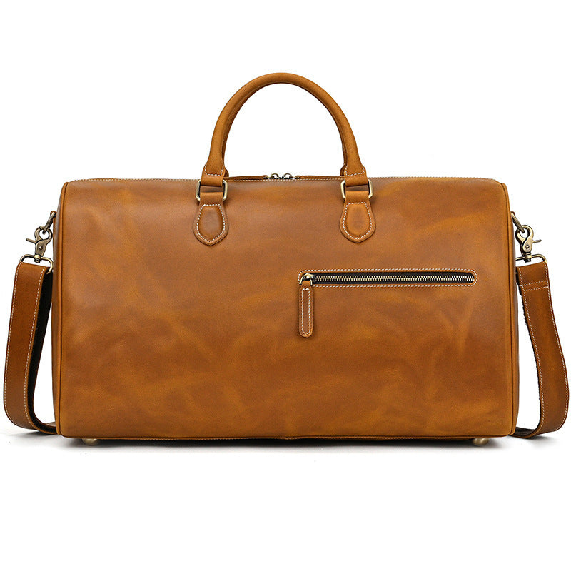 Retro Crazy Horse Leather Travel Bag Large Capacity