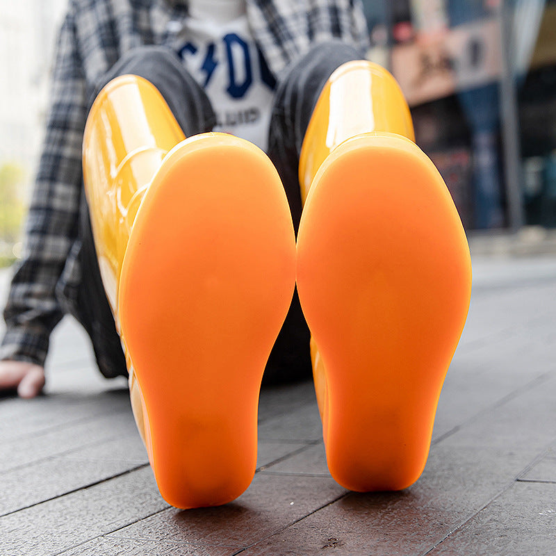 Flat Washable Rain Boots Labor Protection Waterproof Shoes