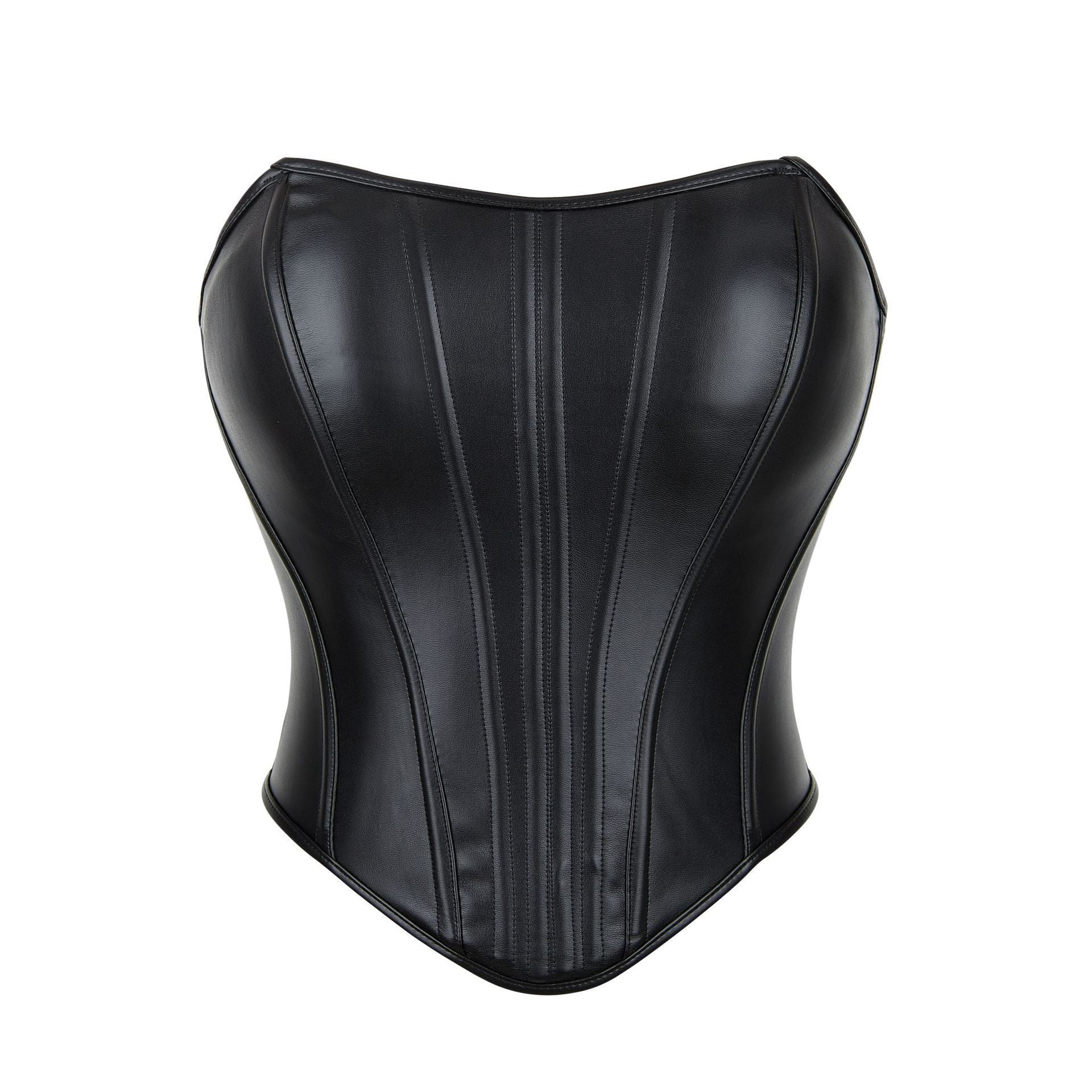 Leather Shaping Chest-wrapped Off-shoulder Vest