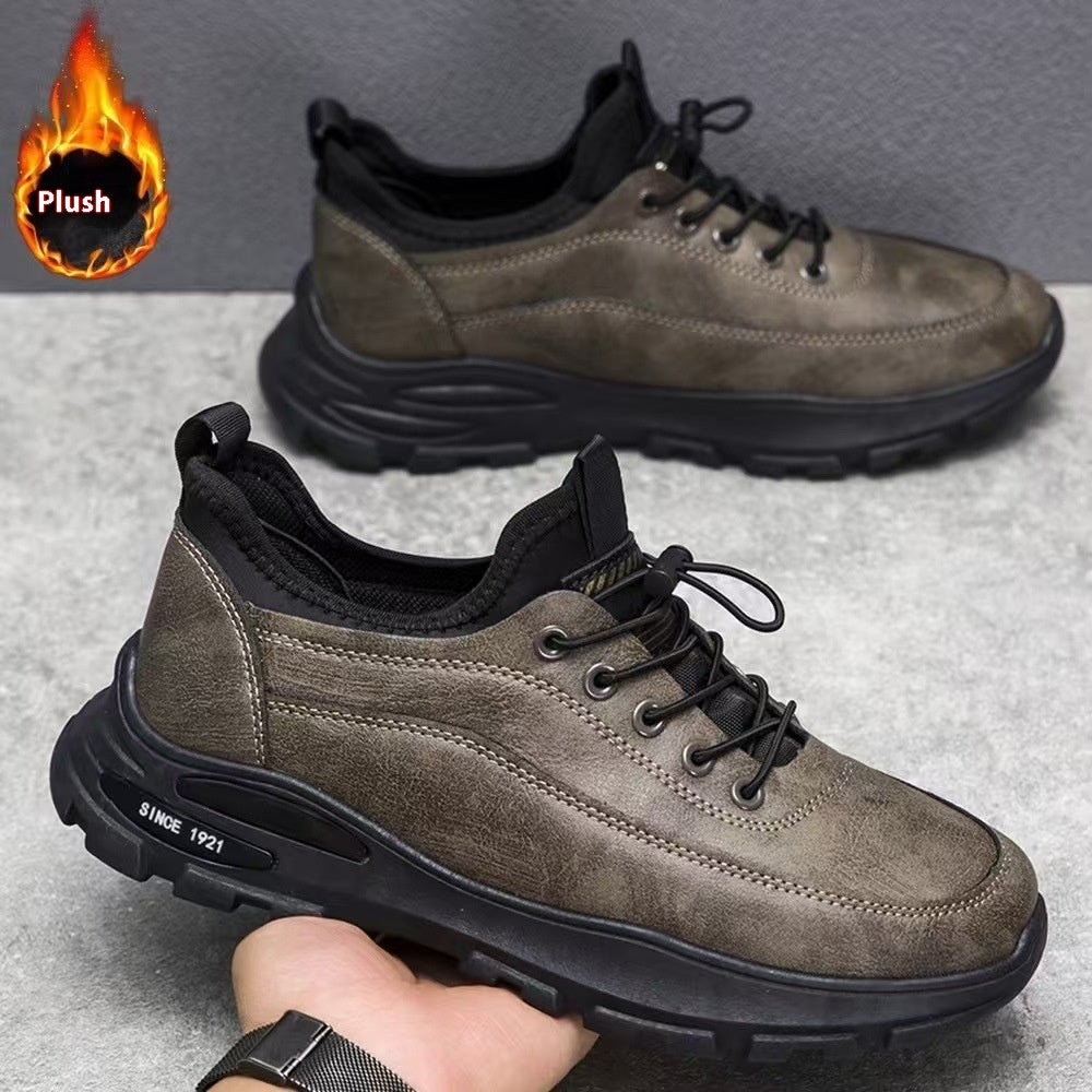 Men's Fleece Lined Padded Warm Keeping Waterproof Sneakers