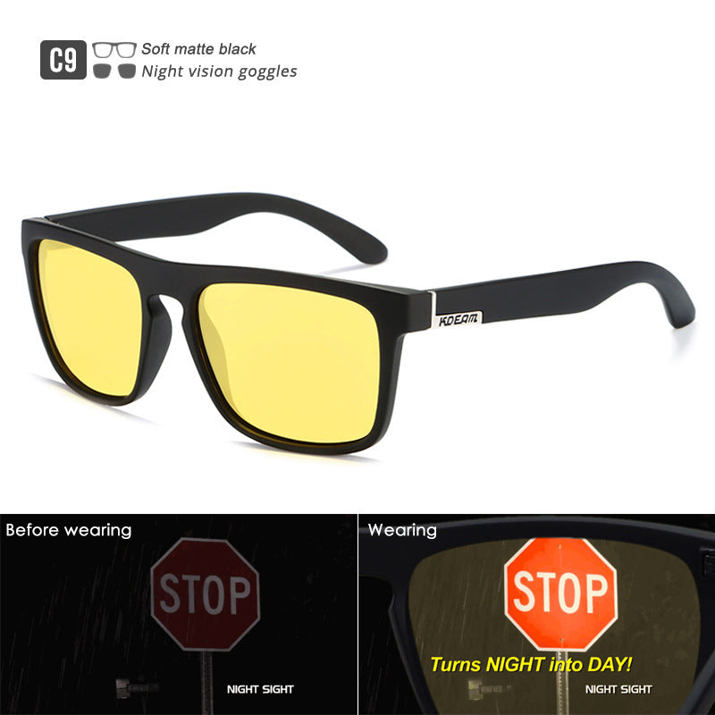 Box Colorful Driving Sunglasses Men's Polarized Sports Sunglasses