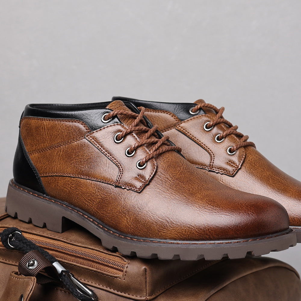 HPIOPL4999 Martin Boots Men's Boots Plus Size Lace Up Low Top