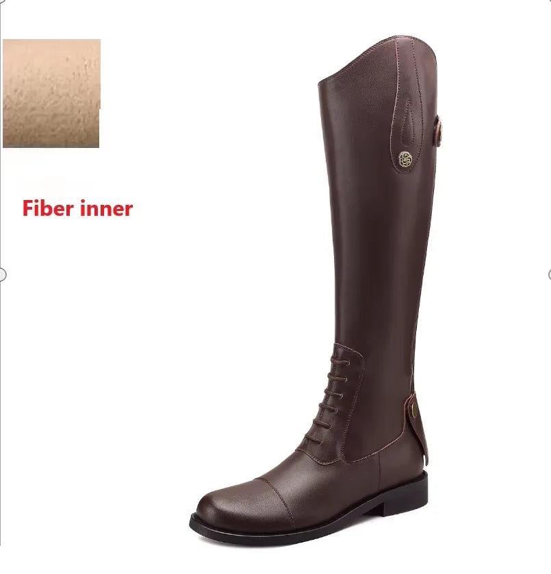 2025 Equestrian Boots Leather Equestrian Supplies Long Boots Riding Equipment Non-Slip Ultra Footwear Resistant Horse Rider Shoe
