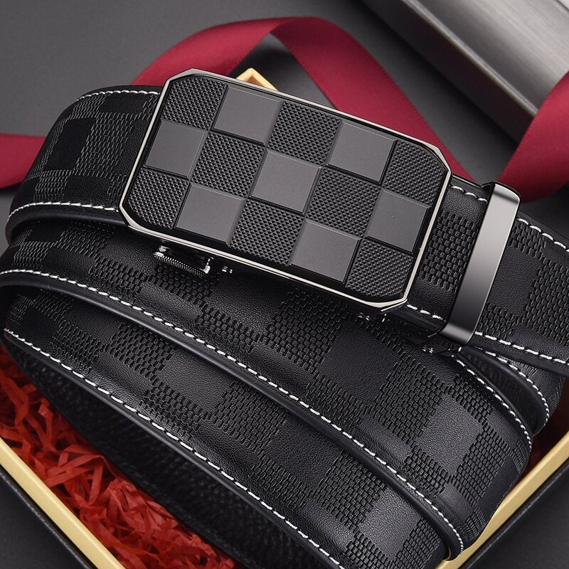 Men's Belt Automatic Leather Buckle Belt