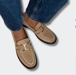 Round Head British Fashion All-matching Comfortable Women's Shoes