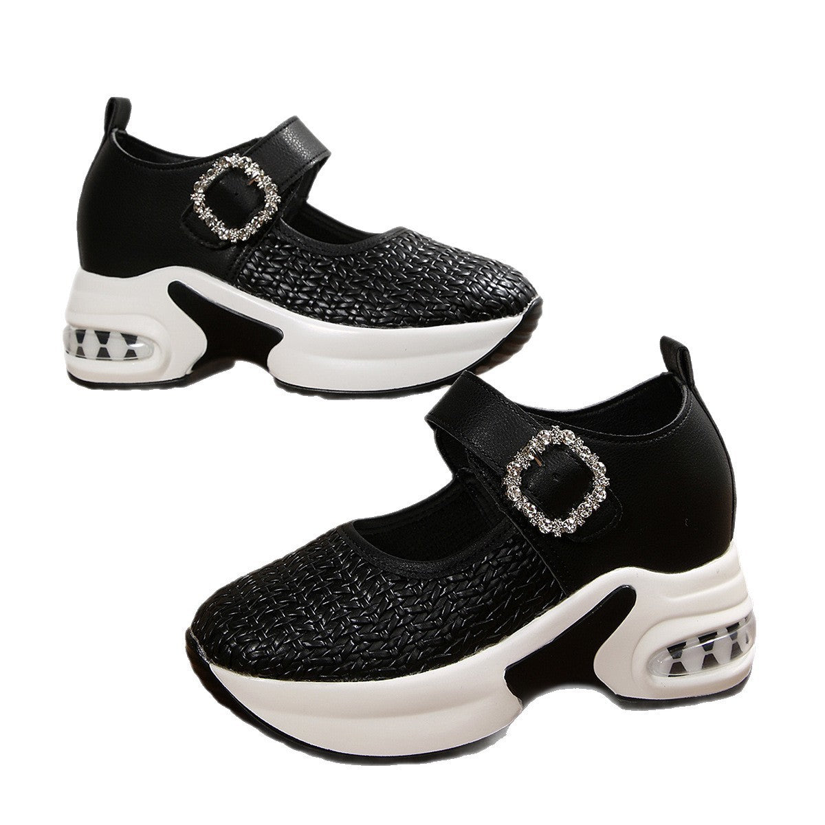 Autumn New Woven Large Size Cross-border Wedge Shoes