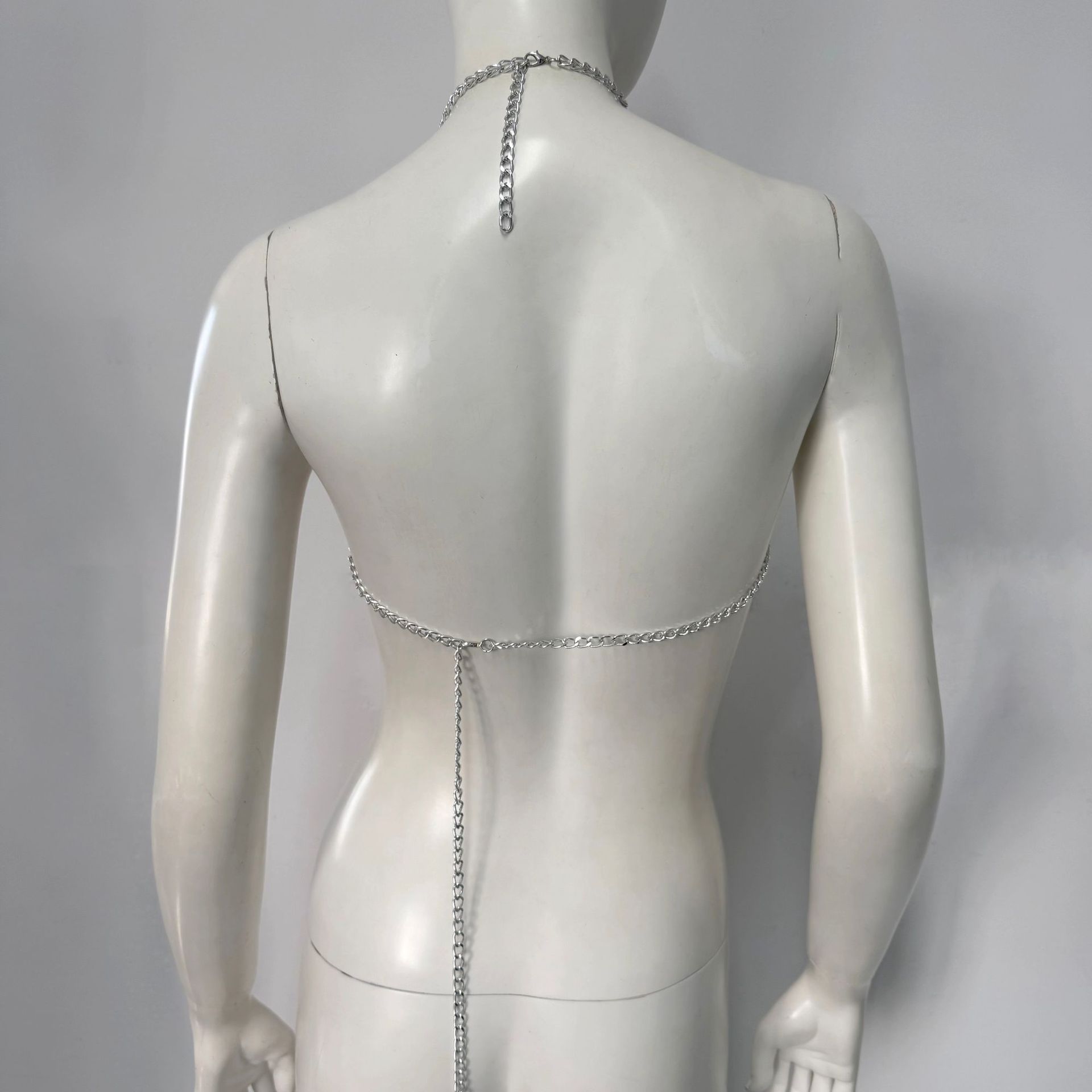 Fishnet Rhinestone Halter Spaghetti Straps Sequined Top